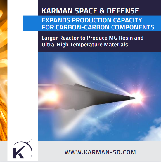  Increased Capacity Supports Growing Demand for MG Resin and Ultra-High Temperature Materials Utilized in Space and Defense Applications